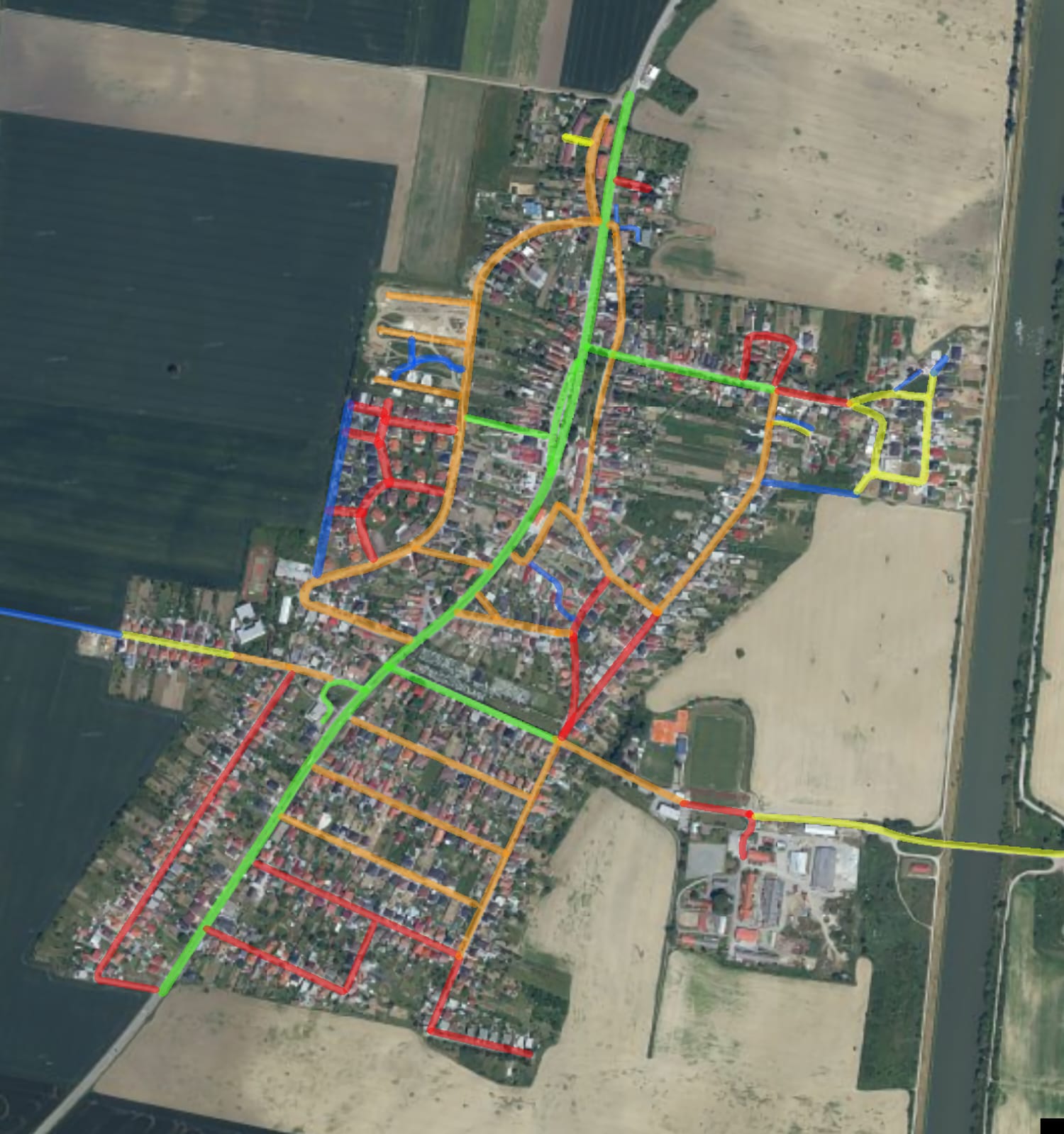 Mapa tarifných zón Taxi Madunice